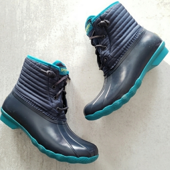 Sperry Saltwater Quilted Duck Boot Navy Blue SZ 8 NWT - Picture 3 of 3